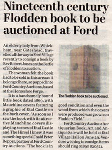 Nineteenth century Flodden book to be auctioned at Ford